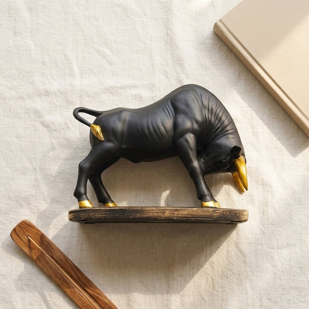 Charging Bull Power Statue – Modern Success Figurine for Office & Home - GegoCraft