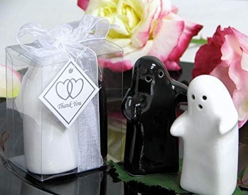 GegoCraft Ceramic Ghost Salt and Pepper Shakers – 2 Piece Set - GegoCraft
