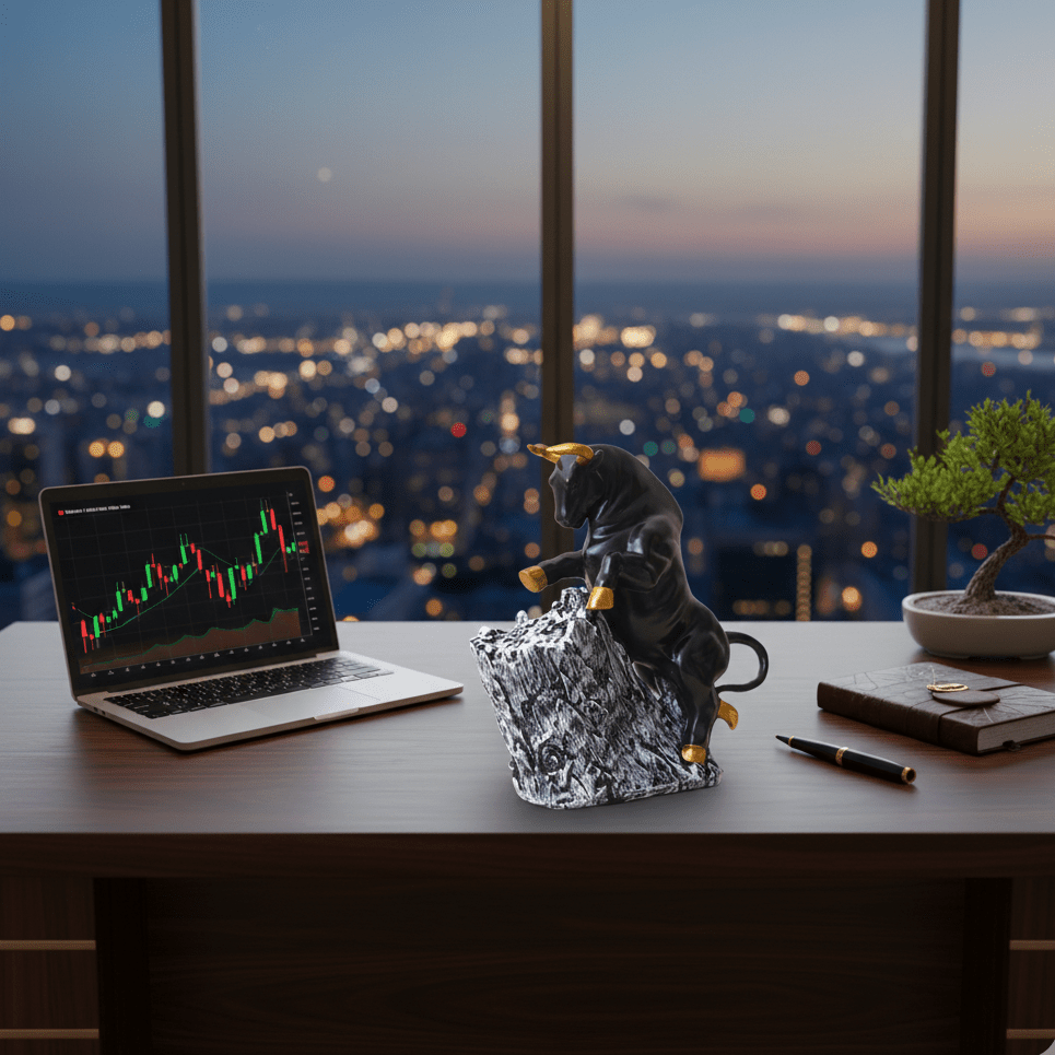 Summit Bull – Luxury Statement Sculpture for Home & Office Decor - GegoCraft