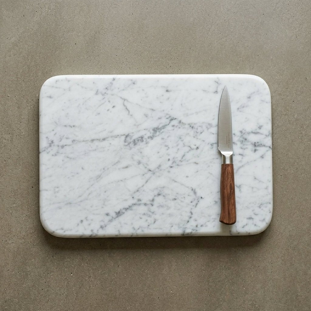 White Marble Cutting Board 12x8 Inch for Kitchen, Cheese, Fruits & Serving - GegoCraft