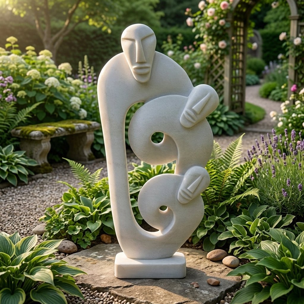 Abstract Family Sculpture – Parent & Children Modern Art Figurine - GegoCraft