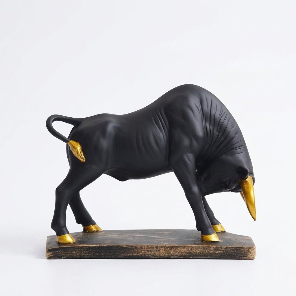 Charging Bull Power Statue – Modern Success Figurine for Office & Home - GegoCraft