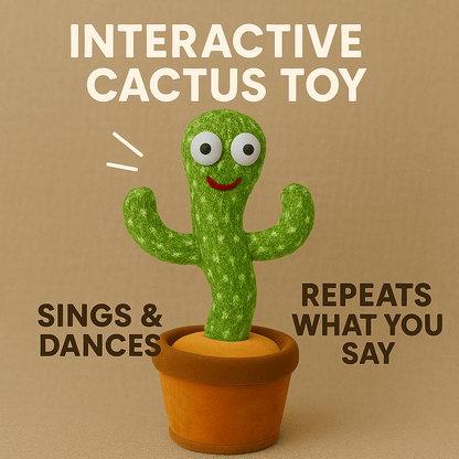 Dancing Cactus Toy for Kids – Talking, Singing & Mimicking Plush Cactus for Babies & Toddlers - Riserra