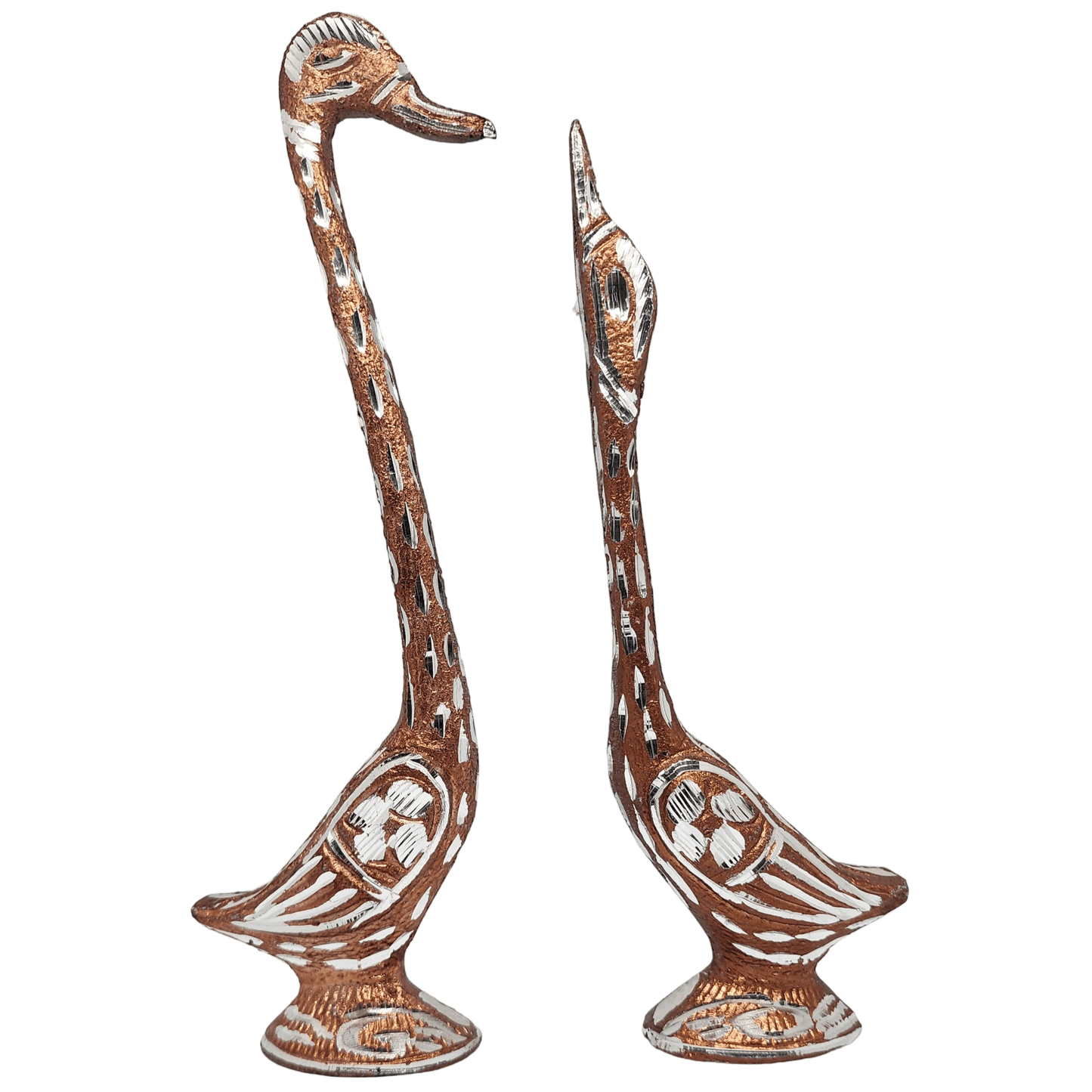 Handcrafted Brass Swan Figurines – Elegant Pair Sculpture for Home & Office Decor - GegoCraft