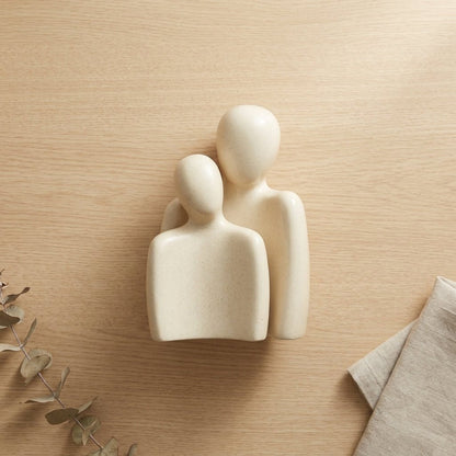 Hugging Couple Statues Ceramic Lover Figurine Characters Book Shelf Coffee Table Decor for Home (White) - GegoCraft