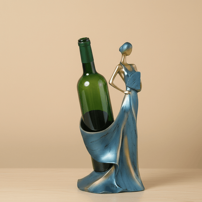 Lady Bottle Holder Showpiece for Home Bar Decor | Polyresin Wine Stand for Table Countertop Gift Display Accent - GegoCraft