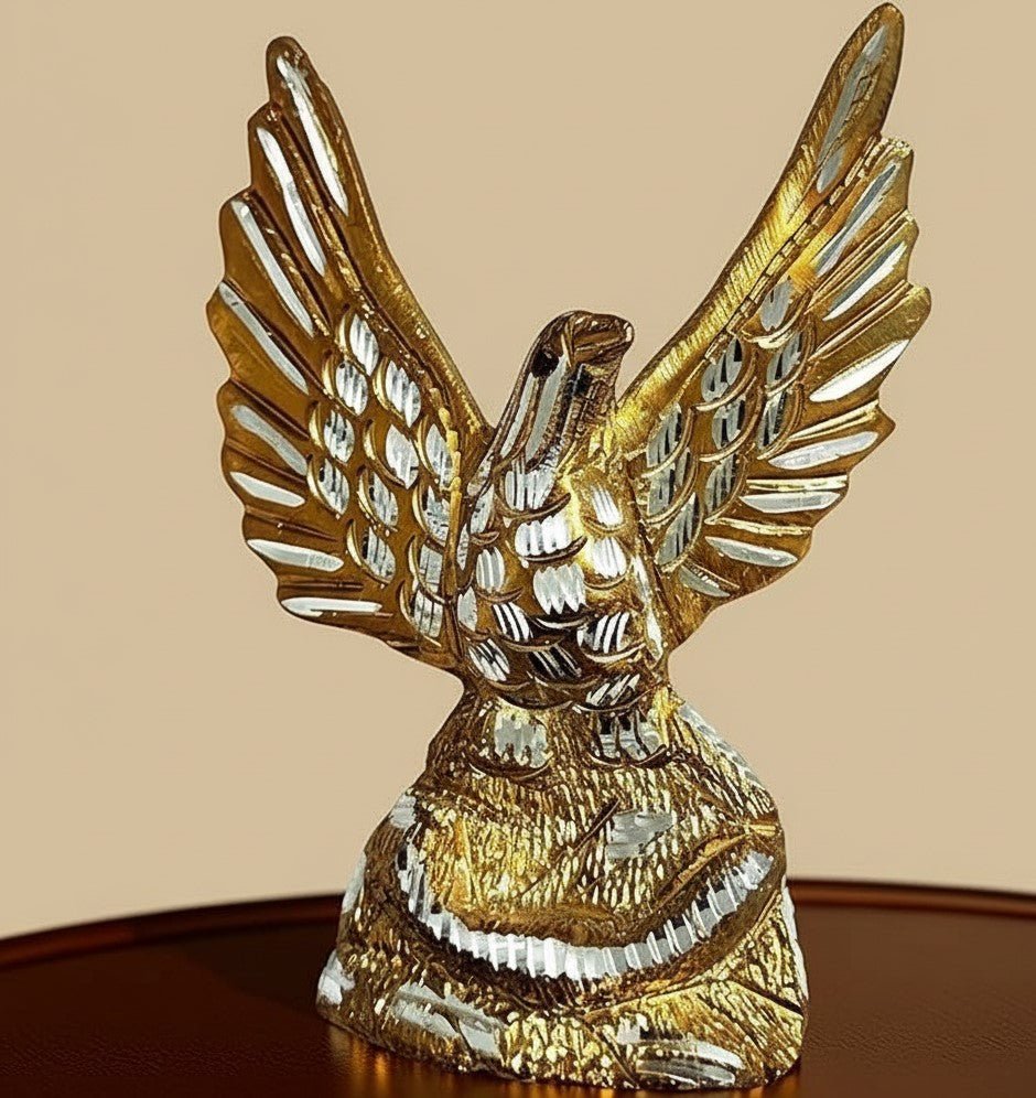 Majestic Golden Eagle Brass Figurine – Handcrafted Symbol of Power & Prestige - GegoCraft