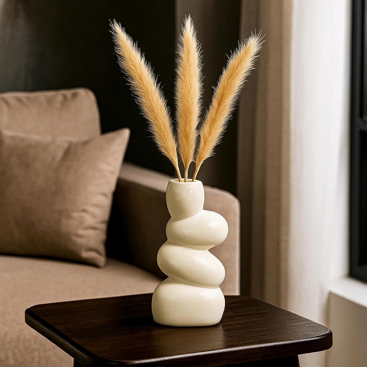 Natural Stone - Style Ceramic Vase (Grey) For Home Decor - GegoCraft