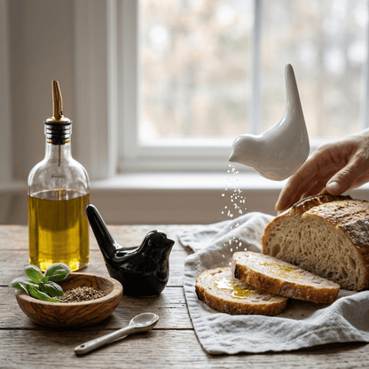 Premium Ceramic Couple Bird Salt and Pepper Shakers – Minimalist Dining Table Centerpiece (Set of 2) - GegoCraft