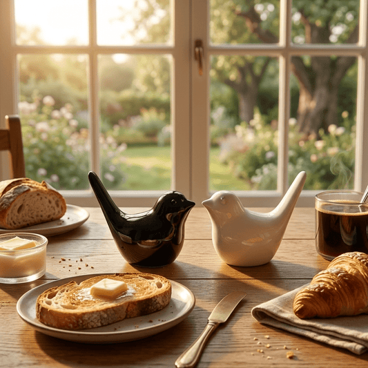 Premium Ceramic Couple Bird Salt and Pepper Shakers – Minimalist Dining Table Centerpiece (Set of 2) - GegoCraft