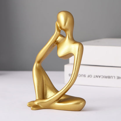 Set of 3 Abstract Thinker Man Statues - GegoCraft