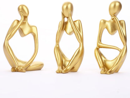 Set of 3 Abstract Thinker Man Statues - GegoCraft