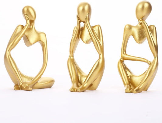 Set of 3 Abstract Thinker Man Statues - GegoCraft