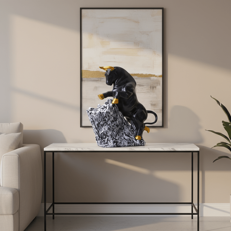 Summit Bull – Luxury Statement Sculpture for Home & Office Decor - GegoCraft