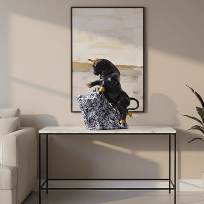 Summit Bull – Luxury Statement Sculpture for Home & Office Decor - GegoCraft