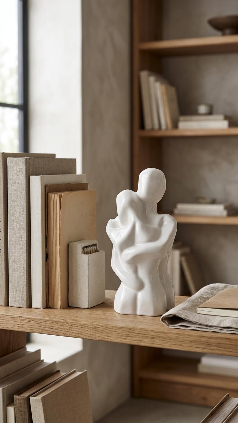 The Forever Hug – Modern Ceramic Couple Statue - GegoCraft