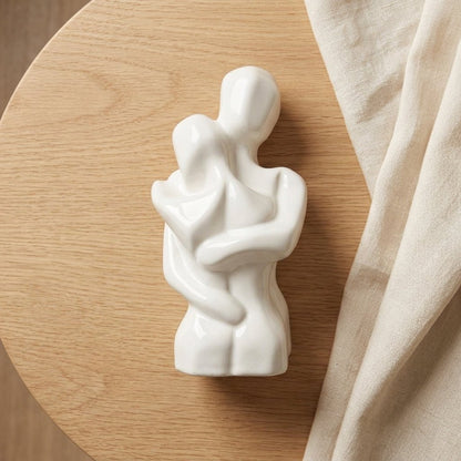 The Forever Hug – Modern Ceramic Couple Statue - GegoCraft