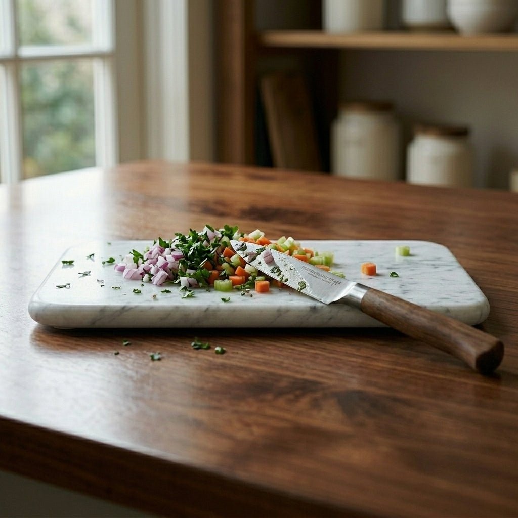 White Marble Cutting Board 12x8 Inch for Kitchen, Cheese, Fruits & Serving - GegoCraft