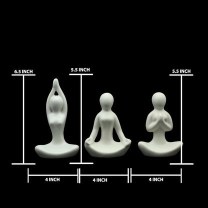 Yoga Showpiece for Living Room & Office Decor (Set of 3) - GegoCraft