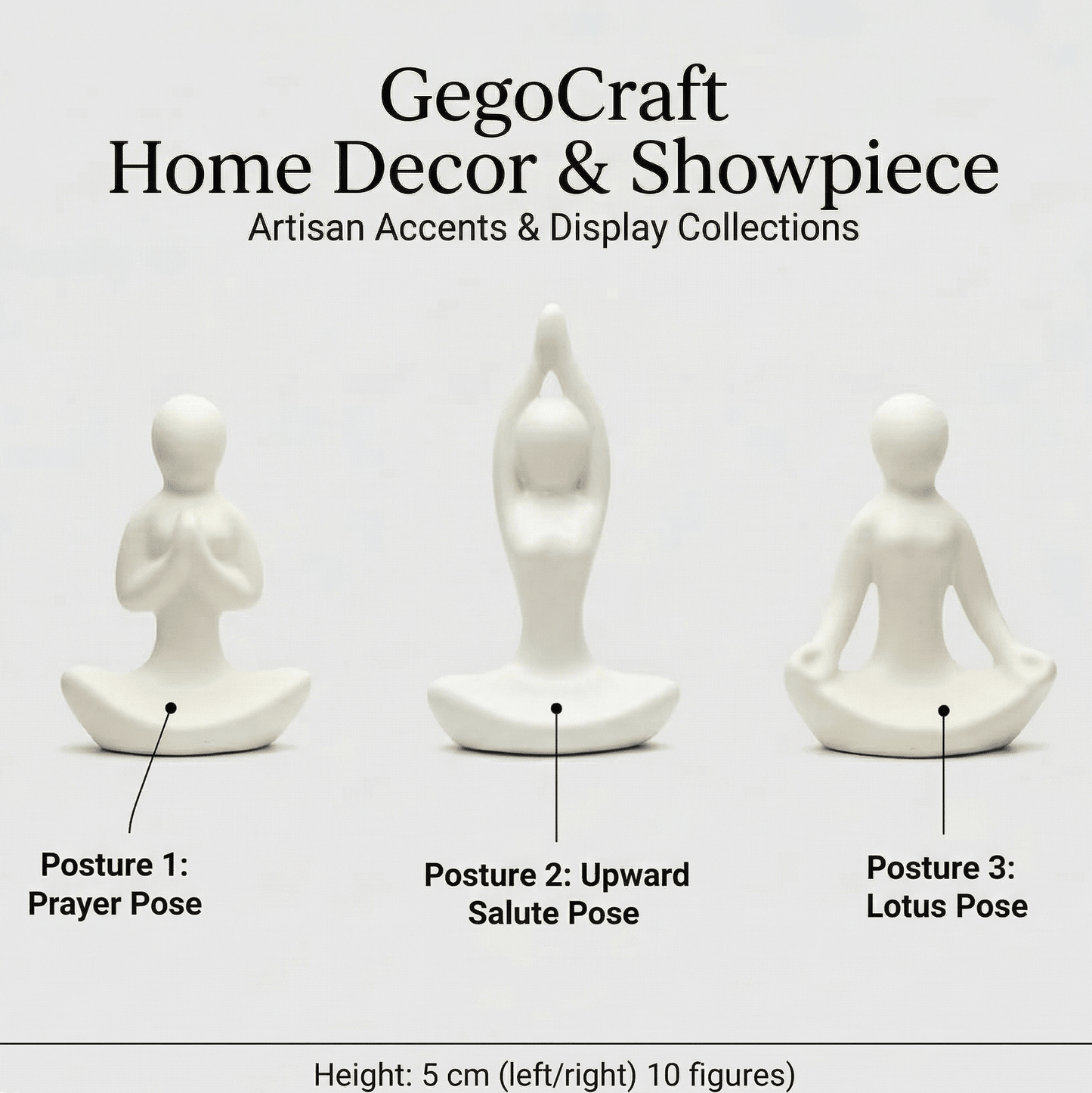 Yoga Showpiece for Living Room & Office Decor (Set of 3) - GegoCraft