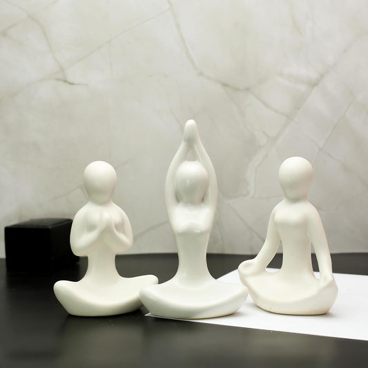 Yoga Showpiece for Living Room & Office Decor (Set of 3) - GegoCraft